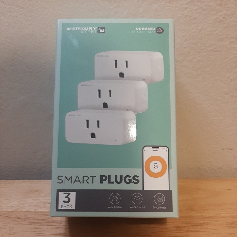Merkury Smart Wi-Fi Plug, Compatible W Alexa & Google Assistant, 3 Pack, 15 Amp