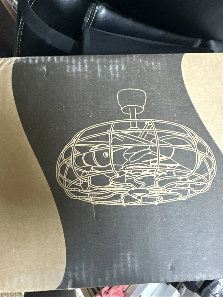 20" Farmhouse Ceiling Fan Light Flush Mount Caged Lights kit With Remote Control - Image 4 of 4