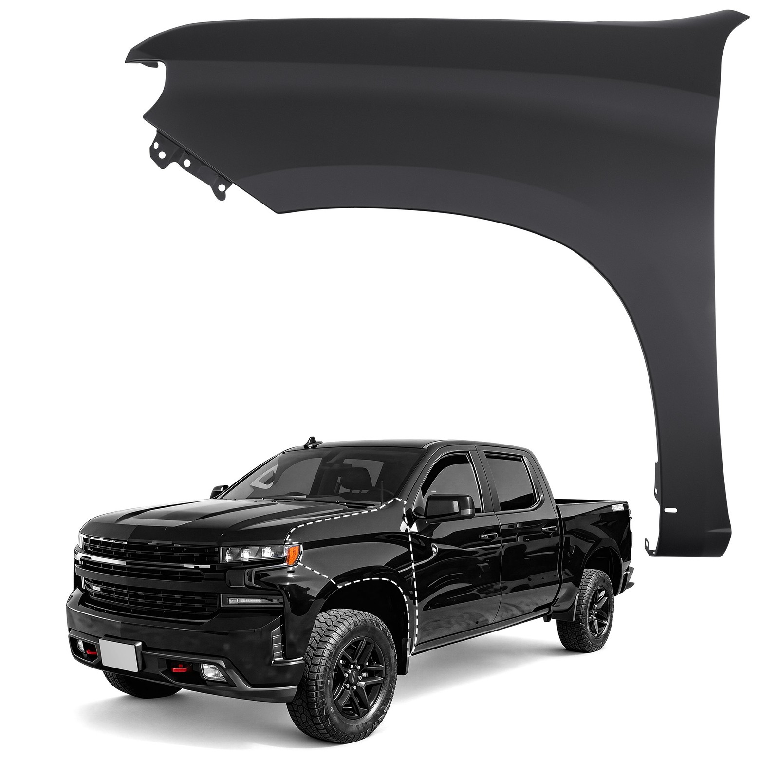 Fender For 2019-2026 Chevrolet Silverado 1500 2022 Silverado 1500 LTD Front Left