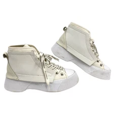 JW Anderson White Paneled Leather High Top Sneakers | Size 38EU