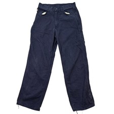 Carhartt FR Mens 32x33 Blue Flame Resistant Canvas Work Pants FRB159-DNY CAT 2