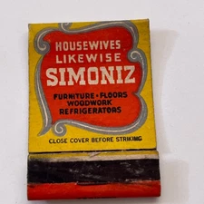 Simoniz Floor and Furniture Polish Vintage Matchbook Cover TB8-MB3-7