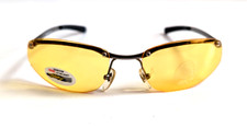 NWT Vintage 90's Rectangle Metal Rimless Night Driving Sunglasses D. Gunmetal