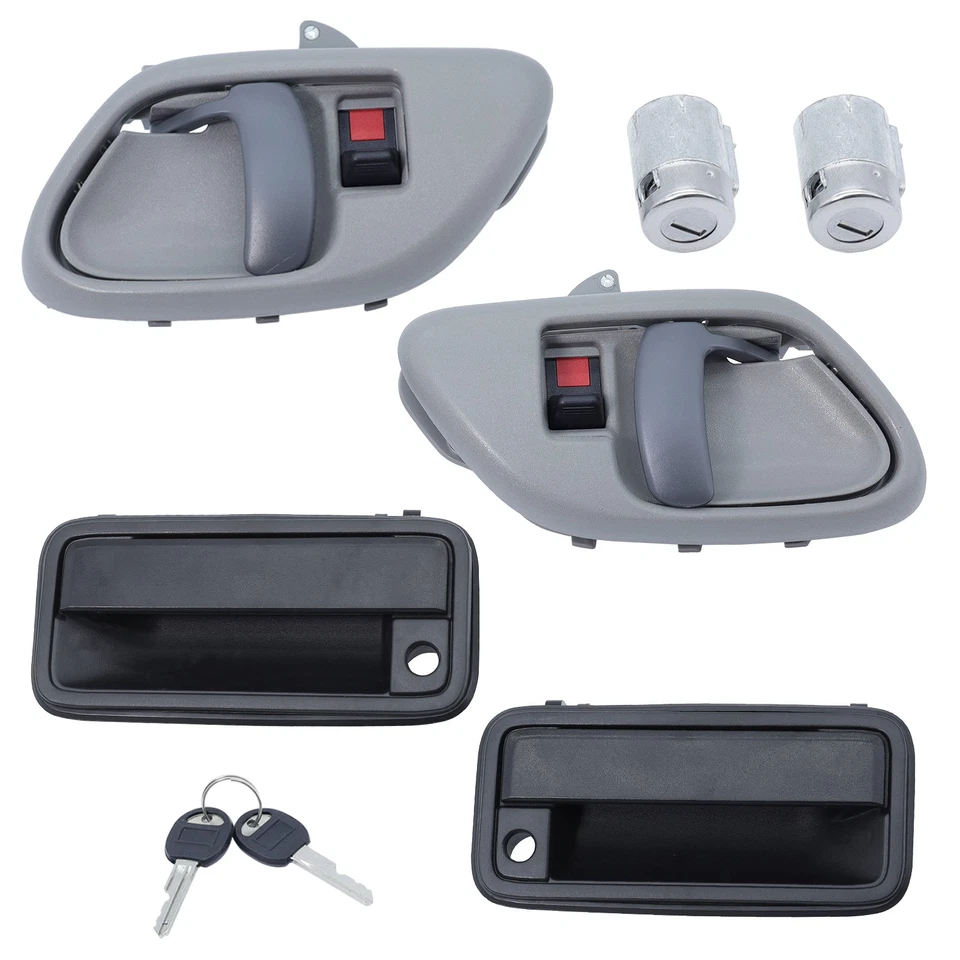 Front Door Handle w/ Lock Cylinder Kit For 1995-2000 Chevrolet C1500 GMC K1500 - Изображение 2 из 4
