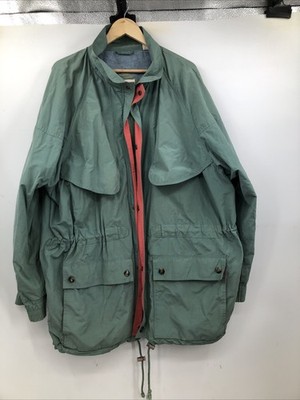 Austin Reed Green Full Zip Chambray Lined Cotton-Nylon Outdoor Jacket Men's XL