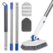 Tile Tub Scrubber Brush with 52-inch Adjustable Long Handle 3-in-1 Rotatable ...