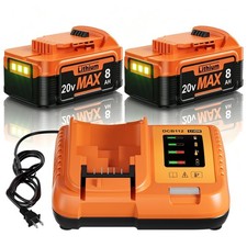 2Pack 8000mAh Replacement for Dewalt 20V Max Battery and Charger Compatible w...