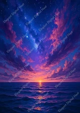 Digital Image Picture Photo Wallpaper Background Desktop - Starry Night Artwork