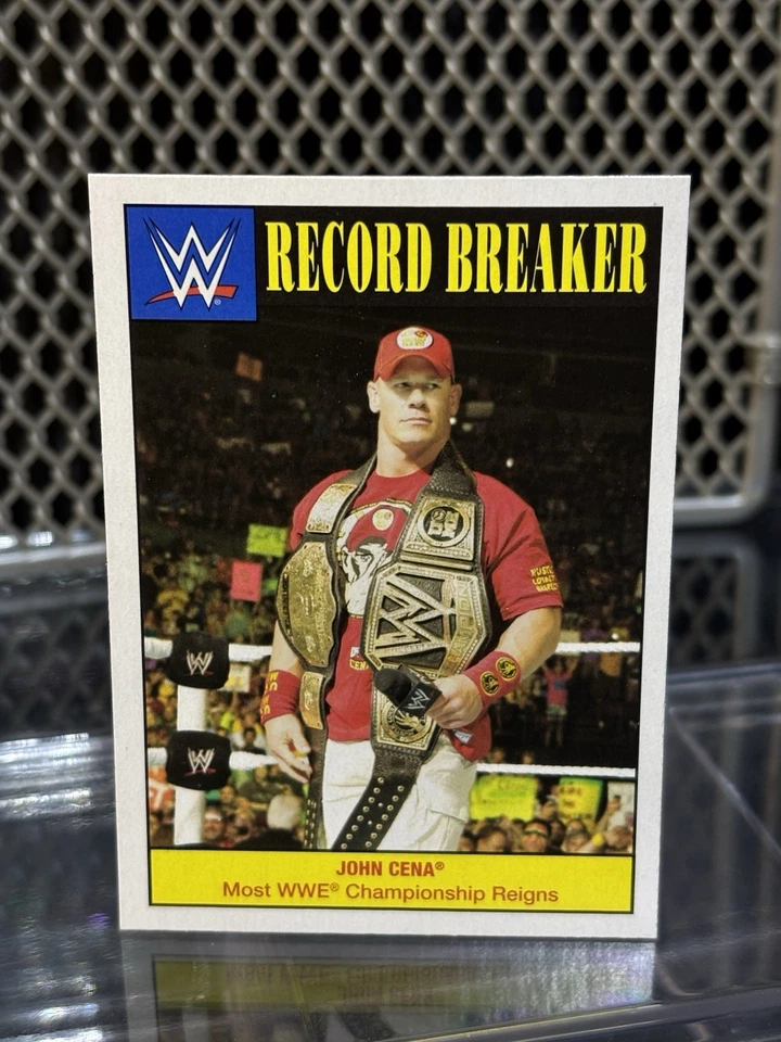 2016 Topps Heritage WWE John Cena Wrestling Card #2 WWF Record Breaker Most Belt - Image 2 of 4