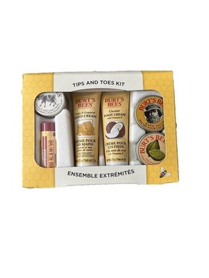 Burt s Bees Tips And Toes Kit NEW Hand Foot Cuticle Creams, Hand Salve, Lip Balm