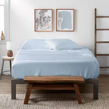 Home Collection 4-Piece Light Blue Solid 300 Thread Count Full Sheet Set