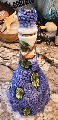 Blue Berry Oil And Vinegar Jar Unbranded Made in Japan