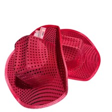 Disco Cowgirl Hat Pink Metallic Mesh Party Western Rodeo Festival Costume
