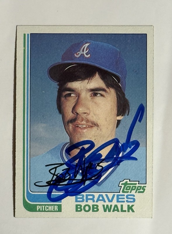 Bob Walk  SIGNED 1982 Topps  Card AUTOGRAPH Atlanta Braves Pitcher