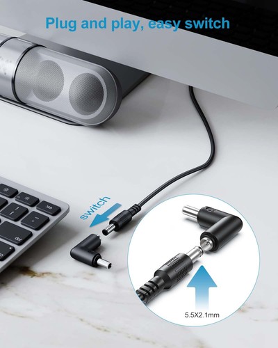 USB to DC 5V Universal Power Cable, DC 5.5x2.1mm Barrel Plug Charging Cord wi... - Foto 3 di 7