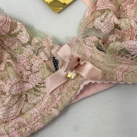 Agent Provocateur Saadia SOIREE Green Pink Bra Lace Bra 36B NWT