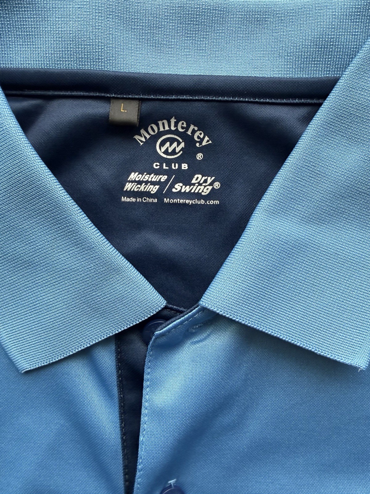 Monterey Club Golf Polo Men L Blue Performance Moisture Wicking Breathable thumbnail 4
