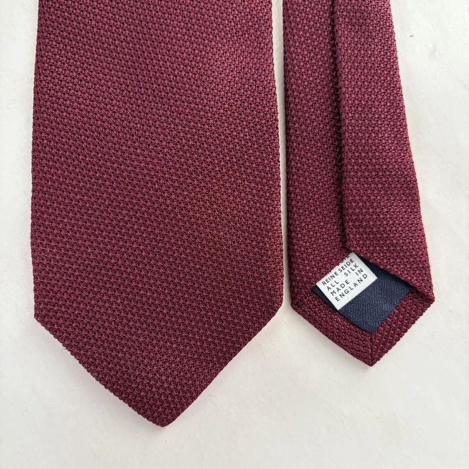 Drake's Neck Tie Red Solid Color 100%Silk Handmade in England excellent gift F/S - Image 4 of 4