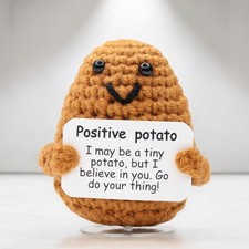 Handmade Emotional Positive Potato Crochet, Cute Desk Buddy Gift for Her