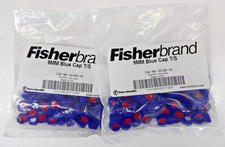 Fisherbrand 03-391-14 9MM Blue Cap T/S, Qty: 2 Bags of 100 Caps (200 total)