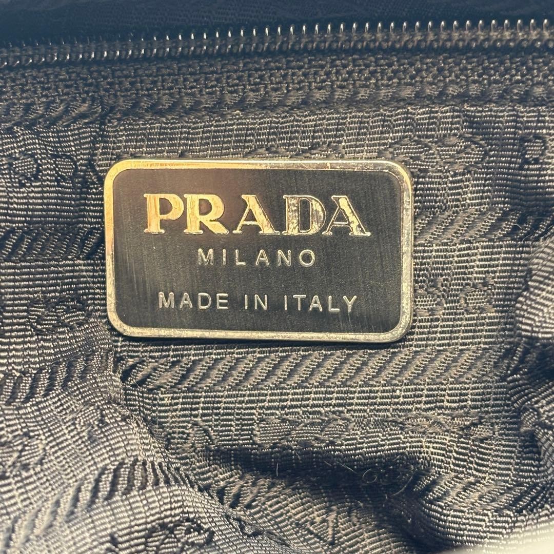 Prada Black Nylon Leather Handle Messenger Bag Vintage Authentic thumbnail 3