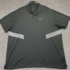 Nike Dri-FIT Polo Shirt Men XXL Black Short Sleeve Collared 2XL