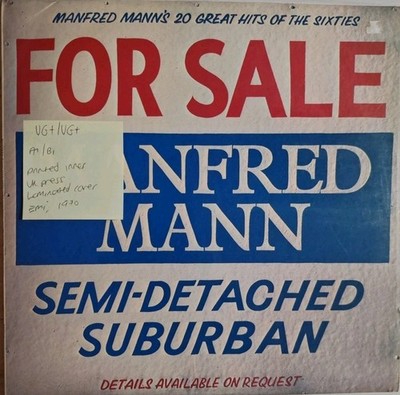 Manfred Mann Semi Detached Suburban Vinyl Record VG+/VG+ EMTV19 1970