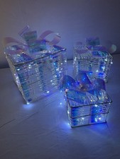 3 Pack 150 LED Lighted Gift Boxes Christmas Decorations, Light up Present Boxes,