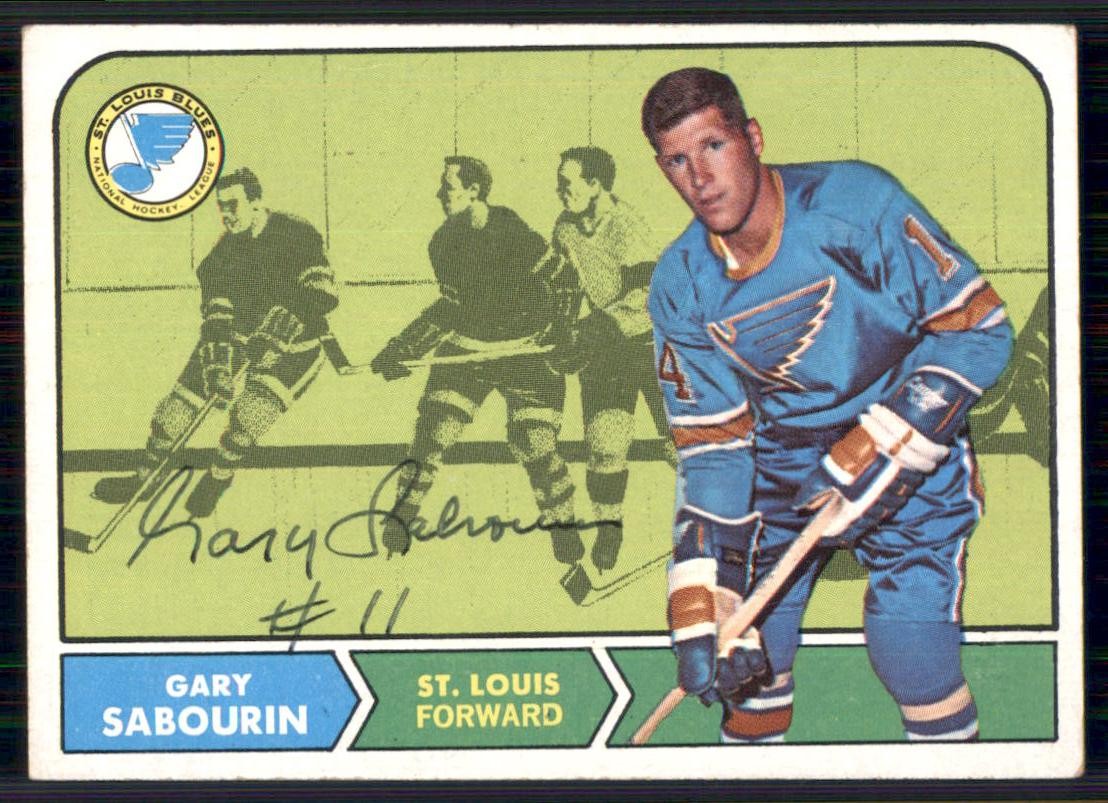 1968-69 Topps #117 Gary Sabourin - On Card Auto