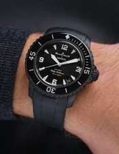 Bracelet Caoutchouc 22mm Compatible Blancpain X Swatch Scuba Fifty Fathoms Noir