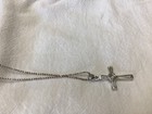 Sterling Silver Cross with Clear Stone with 16"  Sterling Silver Chain — photo 4