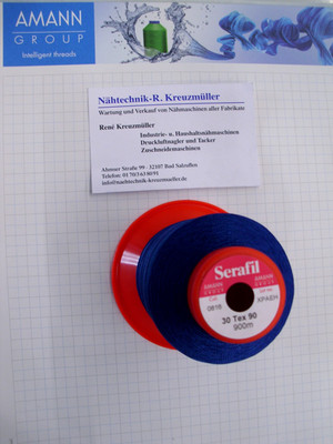 Serafil AMANN 30 er Faden FB 0816 900 Meter Nähgarn Reißfest Dunkel Blau