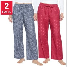Gap Women's Flannel Pajama Pants 2-Pack Black  Burgundy Med 100 Cotton NWT