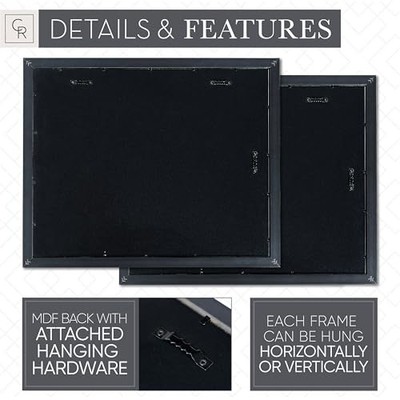 Mixed Gallery Wall Frame Set, (2) 16x20 Inch, (1) 11x14 Inch, and