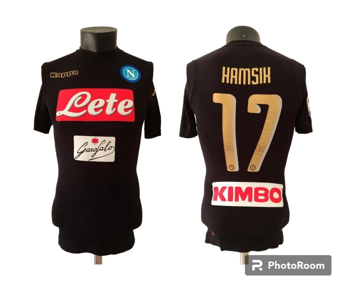 Maillot SSC Napoli 2017-2018 Extérieur Jaune #17 Hamsik Taille L - Occasion - Kappa