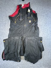Carhartt Insulated Double Knee Bib Overalls 34x34 Distressed R36 BLK