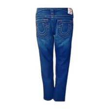 VINTAGE True Religion STELLA Low Rise Skinny Jeans - Made in USA - Orange Stitch