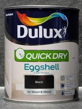 Dulux Quick Dry Black 750ML Eggshell Paint Interior For Wood Metal