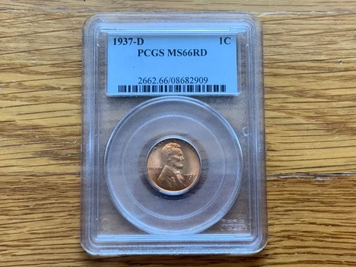 1937-D Lincoln Wheat Cent. PCGS graded MS-66RD.