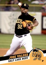 2016 Salt Lake Bees Choice #14 Jose Valdez Dominican Republic DR Baseball Card