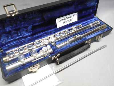 Gemeinhardt M2 Silver Plated Flute  w/  Case  New Pads - Polished - Overhauled