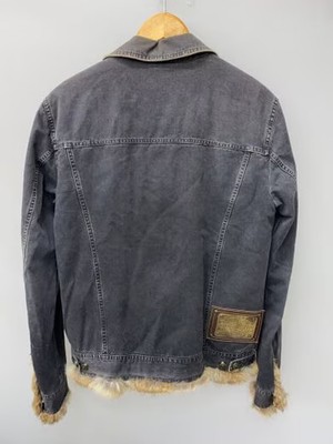DOLCE&GABBANA ファージャケット　ボンバージャケット　サイズ48 Dolce & Gabbana Faux-Fur Reversible Hooded Jacket - Black