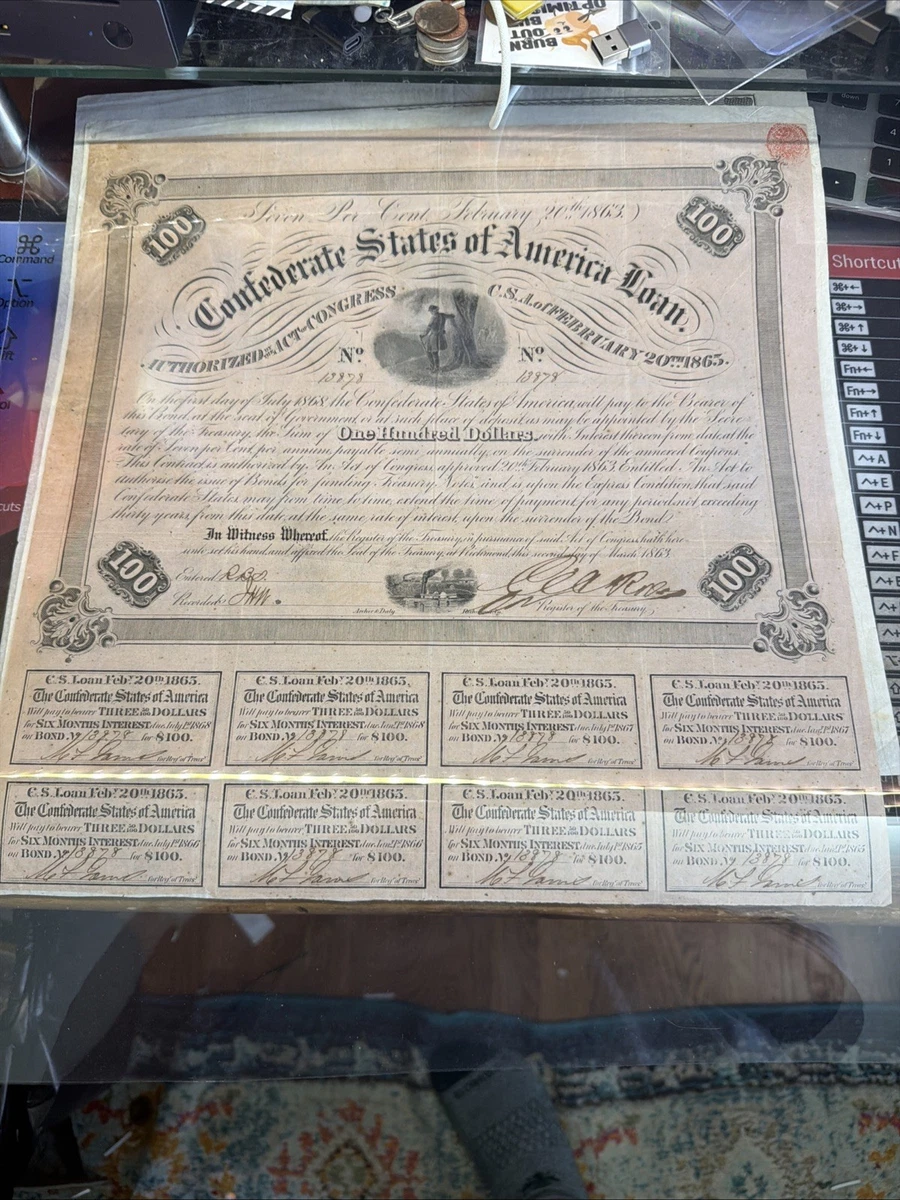 Uncirculated Uncertified $100 US Confederate Currency for sale | eBay