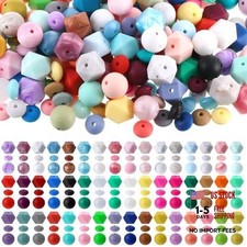 192 PCS Silicone Beads for Keychain Making - 12/14/15 mm - 48 Colors - Silicone