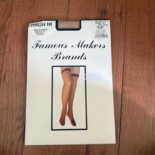 Vintage 1980s One Size Nude Thigh High Stockings PantyHose