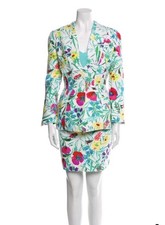 Thierry Mugler Vintage Spring 1997 3 Pc Print Cotton Suit. Size EU 38 / US 6