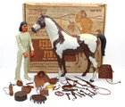 Vintage Marx Johnny West BOW Geronimo w/ Pinto Indian Pony #2087 In Original Box