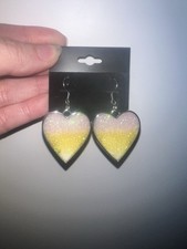 Heart Dangle/Drop Earrings Resin Glitter Mult...