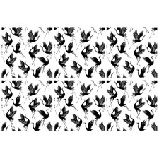 Crane Tiles 6 pcs 2.5 Inch Black Fused Glass Decals