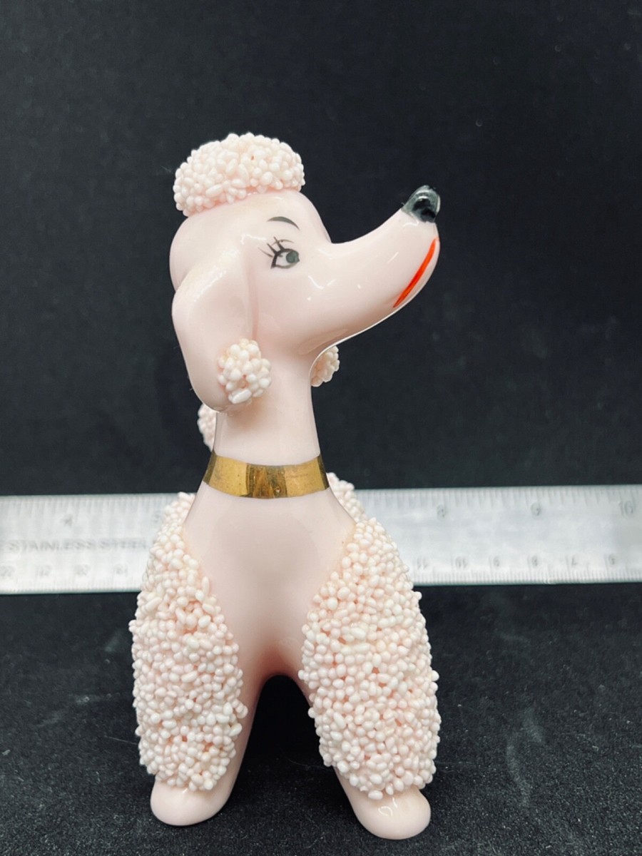 Vintage Snooty Porcelain Pink Spaghetti Poodle Dog*~ Marked 263N
